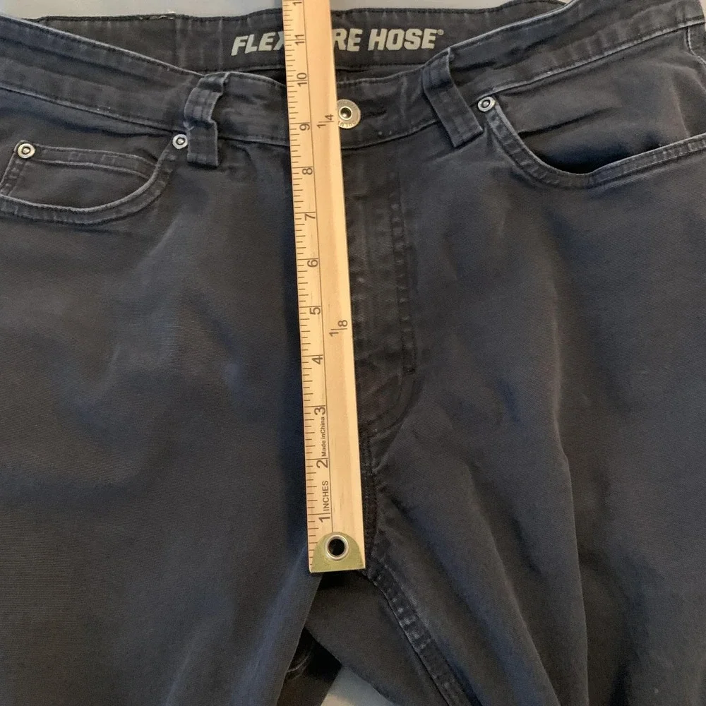 Duluth‎ Trading Co Pants Mens 35x28 Gray Flex Fire Hose Relaxed Canvas Workwear